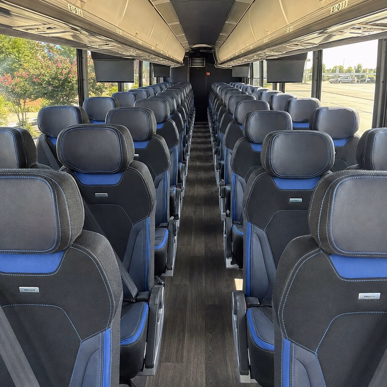 56 passenger charter bus inside